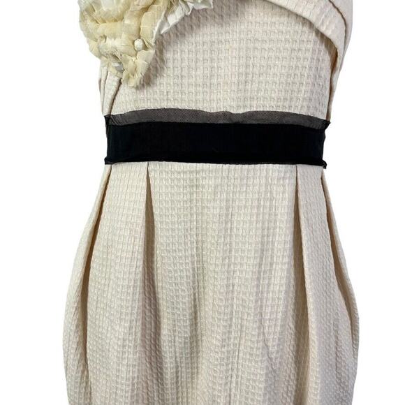 Deletta Anthropologie Womens Cream Textured Knit Sweetheart Neck Party Dress M - Picture 6 of 16